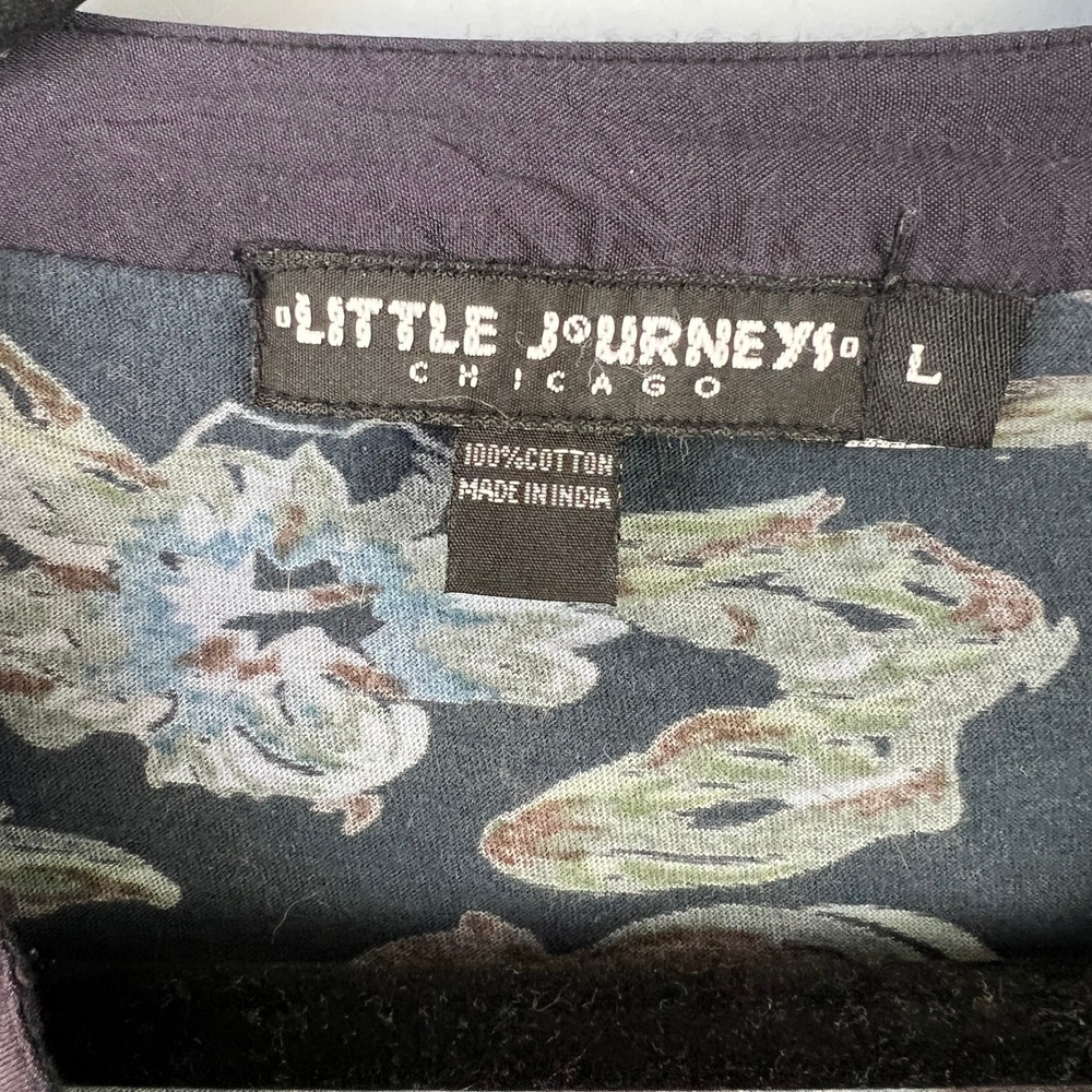 Little Journeys Chicago Dark Floral Cotton Long Sleeve Ruffle Top‎ Whimsigoth - Picture 2 of 6